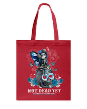 Load image into Gallery viewer, Diabetes Awareness Skull Custom Graphic Tee Basketweave Tote Bag