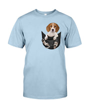 Load image into Gallery viewer, Beagle In The Pocket Funny T-Shirt Guys Tee