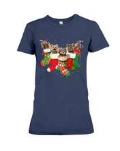 Load image into Gallery viewer, Yorkies In The Socks For Yorkie Lovers Christmas Gift Ladies Tee