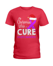 Load image into Gallery viewer, Epilepsy Awareness - My Christmas Wish Is A Cure Ladies Tee
