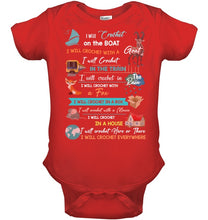 Load image into Gallery viewer, Crocheting Everywhere Black Quote T-Shirt Baby Onesie