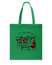 Load image into Gallery viewer, Funny Moose Wonderful Time Christmas Gift For Family Basketweave Tote Bag