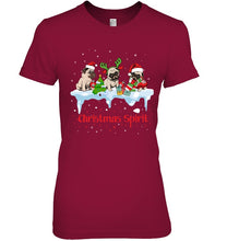 Load image into Gallery viewer, Pug Christmas Gift Black T-Shirt Ladies Tee