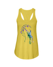 Load image into Gallery viewer, Dragon With Butterfly Wings Dragon Flowers Ladies Flowy Tank