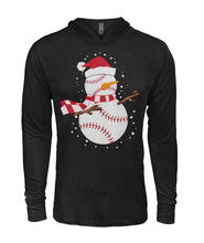 Load image into Gallery viewer, Snowman Floss Baseball Christmas Hoodie