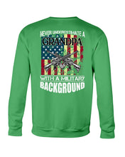 Load image into Gallery viewer, Never Underestimate A Grandpa Black T-Shirt Sweatshirt