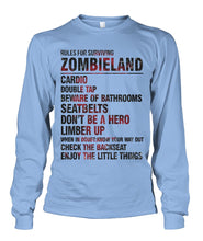 Load image into Gallery viewer, Zombieland Rules For Surviving Quote T-Shirt Unisex Long Sleeve
