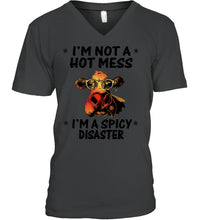 Load image into Gallery viewer, Heifer Not A Hot Mess Spicy Disaster Funny Quote Tee Guys V-Neck