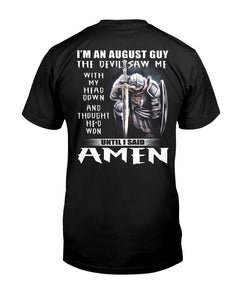 August Guy Amen Birthday Gift For Christian Guys V-Neck