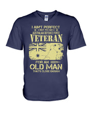 Load image into Gallery viewer, Veteran Australian Defence Force Gift For Grandpa Family Tee Guys V-Neck