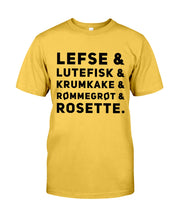 Load image into Gallery viewer, Lefse Lutefisk Krumkake Quote T-Shirt Gift Guys Tee