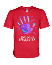 Load image into Gallery viewer, Alzheimers Awareness T-Shirt Guys V-Neck