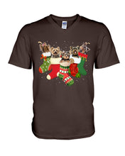 Load image into Gallery viewer, Yorkies In The Socks For Yorkie Lovers Christmas Gift Guys V-Neck