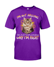 Load image into Gallery viewer, Cat Lovers T-Shirt Not Arguing Just Explaining Guys Tee