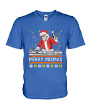 Load image into Gallery viewer, Merry Mixmas - Santa Claus Dj Funny Christmas Gift Guys V-Neck