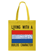 Load image into Gallery viewer, Dutch Man Builds Character Quote Trending Gift Basketweave Tote Bag