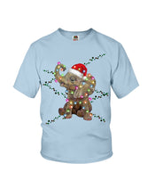 Load image into Gallery viewer, Elephant Color Light Christmas Gift Tee Youth Tee