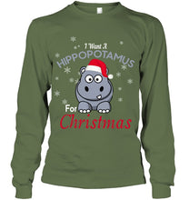 Load image into Gallery viewer, I Want A Hippopotamus For Christmas Shirt Unisex Long Sleeve