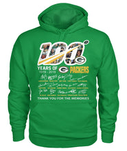 Load image into Gallery viewer, 100 Years Of Greenbay Packers T-Shirt Hoodie