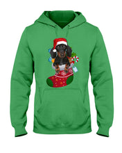 Load image into Gallery viewer, Dachshund In A Sock Christmas Cute Gift For Dachshunds Lovers Hoodie