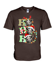 Load image into Gallery viewer, Funny Cows Ho Ho Ho Christmas Gift For Cow Lovers Guys V-Neck