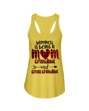Load image into Gallery viewer, Happiness Is Being A Mom Grandma And Great Grandma Ladies Flowy Tank