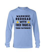 Load image into Gallery viewer, Warning Redhead With Thick Thighs Quote Mug Unisex Long Sleeve