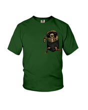 Load image into Gallery viewer, Scary Skeleton In Pocket Youth Tee