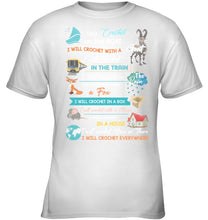Load image into Gallery viewer, Crocheting Everywhere Black Quote T-Shirt Youth Tee