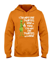 Load image into Gallery viewer, Grinch Funny Quote Don't Like Diabetes Christmas Tee Hoodie