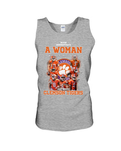 A Woman Loves Clemson Tigers Gift For Fans T-Shirt Unisex Tank Top