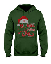 Load image into Gallery viewer, Merry Christmas Nurse Claus Black T-Shirt Hoodie