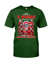 Load image into Gallery viewer, Woman Loves Ohio States Buckeyes American Football Ncaa 2019 T-Shirt Guys Tee