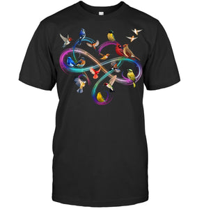 Bird Colorful Infinity Sign Ladies V-Neck