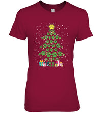 Load image into Gallery viewer, Cute Dog Paws Christmas Tree Shirt Ladies Tee