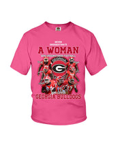 Load image into Gallery viewer, A Woman Loves Georgia Bulldogs Custom Tee Youth Tee