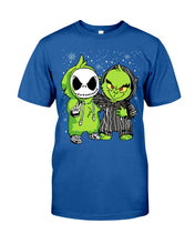Load image into Gallery viewer, Cute Little Jack Skellington Grinch Best Friend Christmas Gift Shirt Guys Tee
