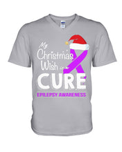 Load image into Gallery viewer, Epilepsy Awareness - My Christmas Wish Is A Cure Guys V-Neck