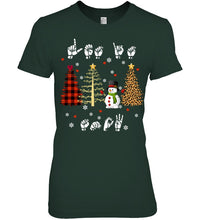 Load image into Gallery viewer, Let It Snow Christmas Snowman Asl Gift Tee Ladies Tee