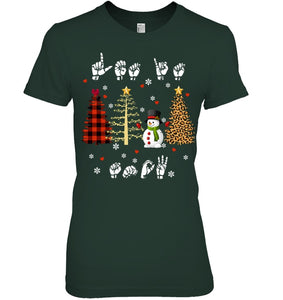 Let It Snow Christmas Snowman Asl Gift Tee Ladies Tee