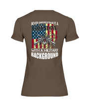 Load image into Gallery viewer, Never Underestimate A Grandpa Black T-Shirt Ladies Tee