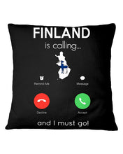 Load image into Gallery viewer, Finland Is Calling Funny Elf Christmas T-Shirt Pillow Cover