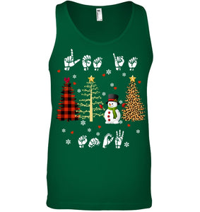 Let It Snow Christmas Snowman Asl Gift Tee Unisex Tank Top