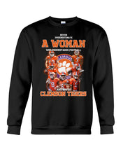 Load image into Gallery viewer, A Woman Loves Clemson Tigers Gift For Fans T-Shirt Sweatshirt