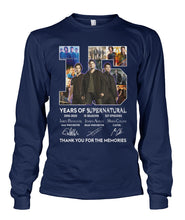 Load image into Gallery viewer, Supernatural 15 Years Anniversary Gift For Fan Black T-Shirt Unisex Long Sleeve