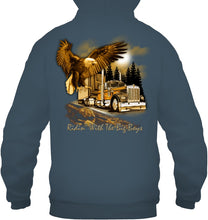 Load image into Gallery viewer, Riding With The Big Boys Nightlife City Black T-Shirt Hoodie