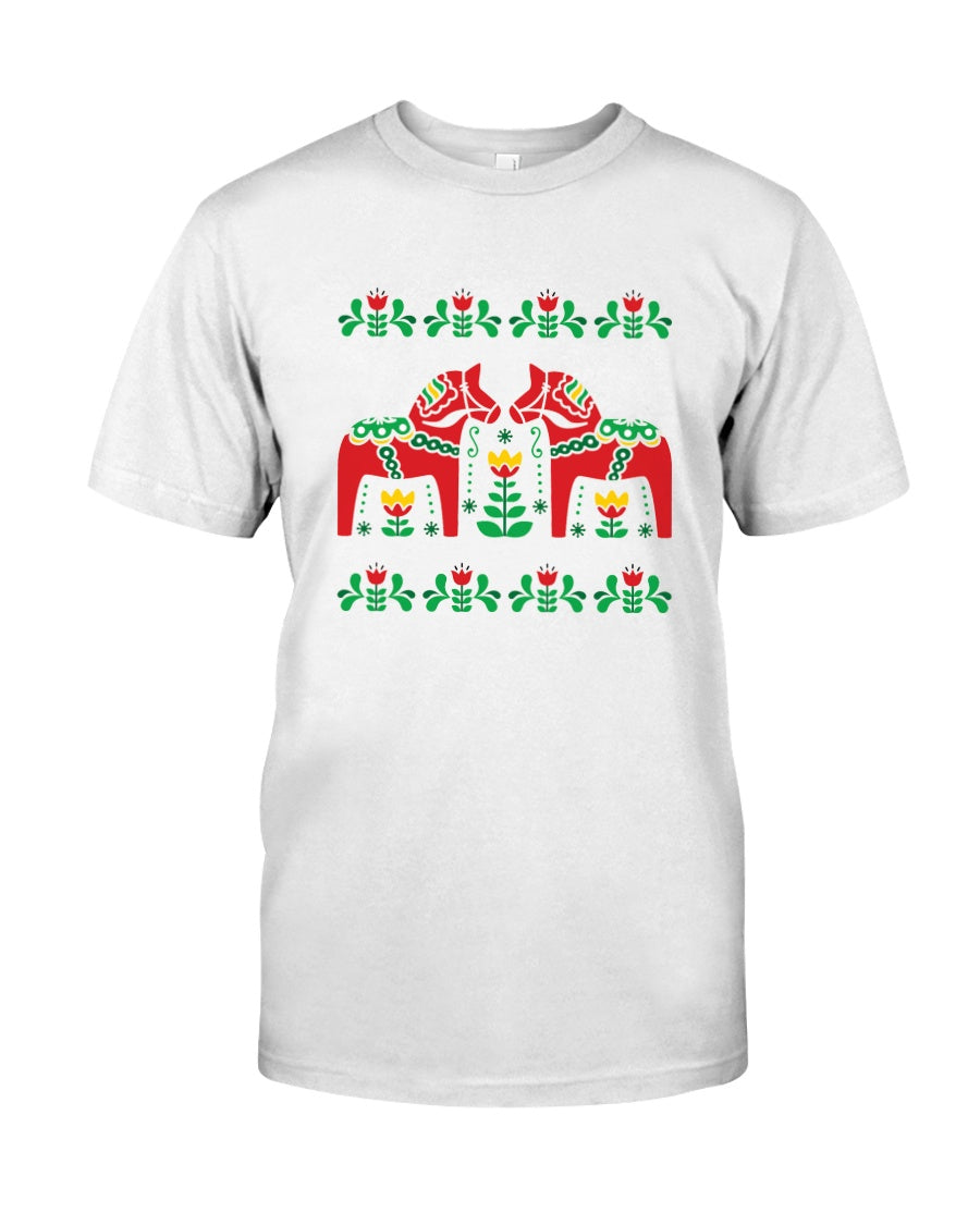 Swedish Dala Horse Gift White T-Shirt Guys Tee