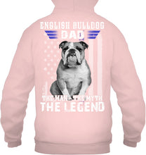 Load image into Gallery viewer, English Bulldog  - The Man - The Myth - The Legend Black T-Shirt Hoodie
