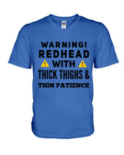Load image into Gallery viewer, Warning Redhead With Thick Thighs Quote Mug Guys V-Neck