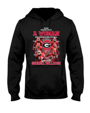 Load image into Gallery viewer, A Woman Loves Georgia Bulldogs Custom Tee Hoodie